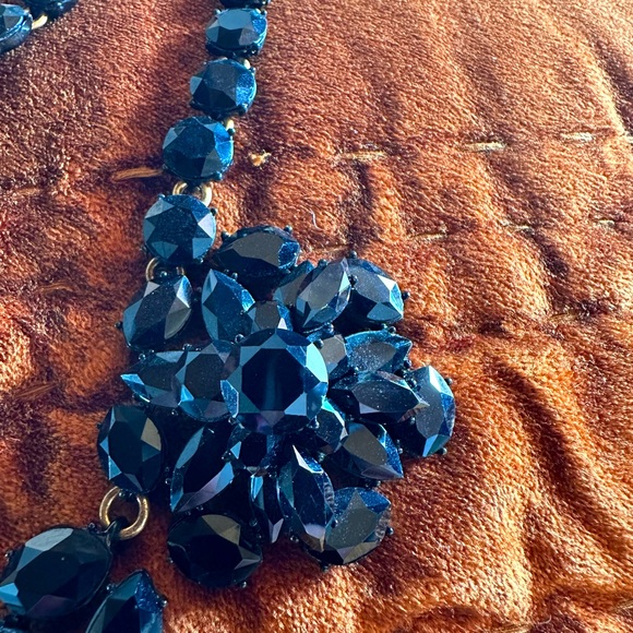JCrew Necklace and Earring Set- Jet Sparkly stones with Gold Chain - Picture 3 of 5